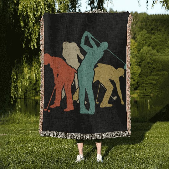 Golf Retro Woven Blankets for Men Women Boys Girls Sports L