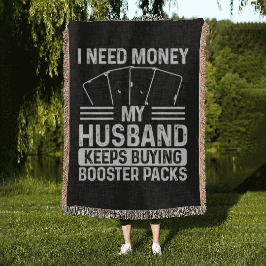 Trading Card Game Collector money Husband TCG Woven Blankets