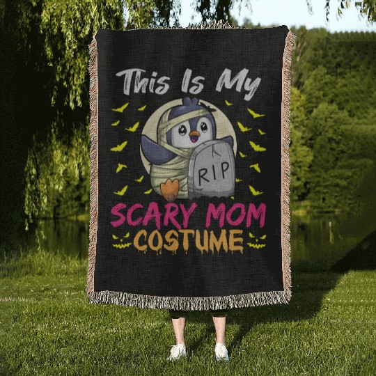 This Is My Scary Mom Costume Funny Halloween Woven Blankets