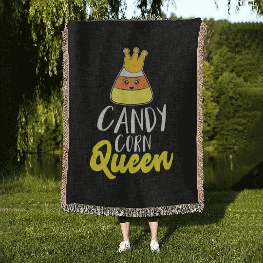 Candy Corn Queen Woven Blankets for Kid Girls Women