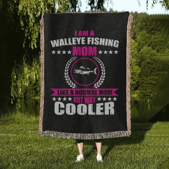 Walleye Fishing Mom For Women Woven Blankets