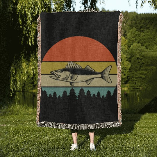 Walleye Fishing Woven Blankets