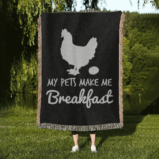 Breakfast Chicken Farmer Farming Birthday Gift Woven Blankets