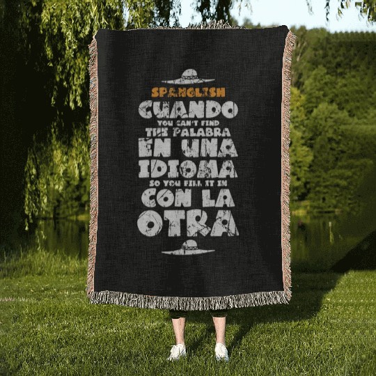 Funny Spanish Teacher Gift Spanish Language Teache Woven Blankets