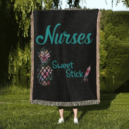 Nurses Are Like Pineapple Tough Outside Sweet Woven Blankets