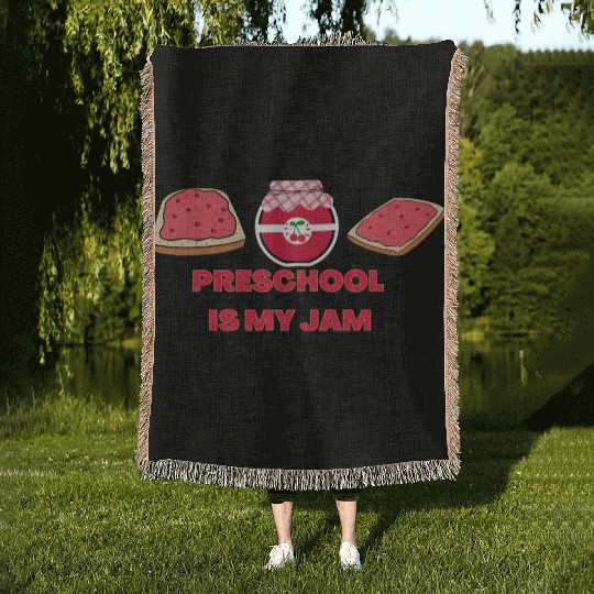 Team Preschool Is My Jam Pre-K Teacher Student Woven Blankets