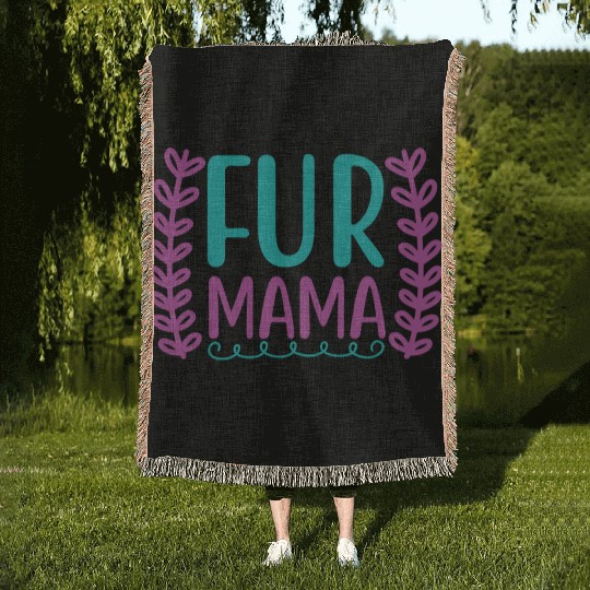 fur mama 01 Woven Blankets