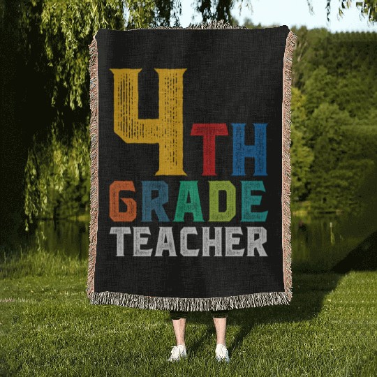 4th Grade Teacher Woven Blankets