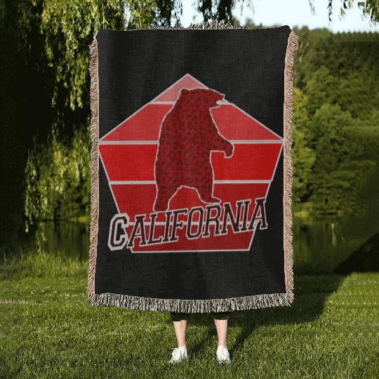 California Bear Flag Woven Blankets