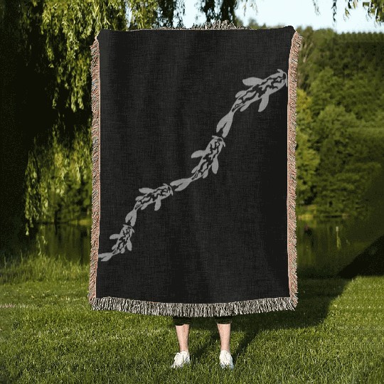 row koi fish nishikigoi Woven Blankets