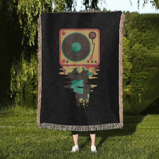 Vinyl Music Lover DJ Vinyl Record Woven Blankets