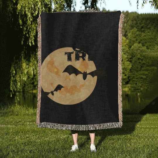 Trick or treat Halloween Woven Blankets