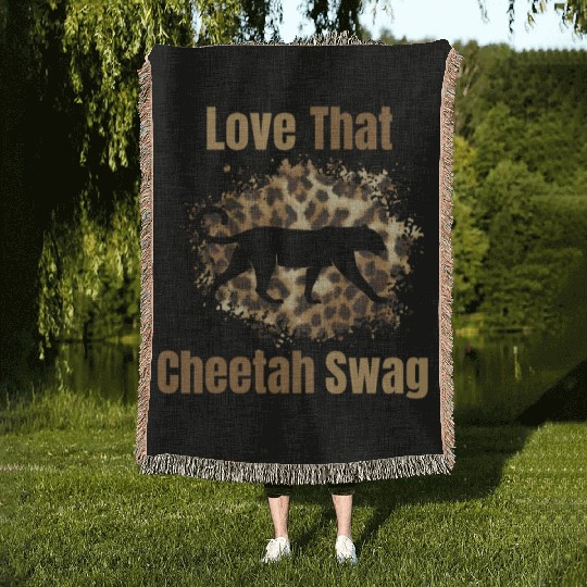 Love That Cheetah Swag Woven Blankets