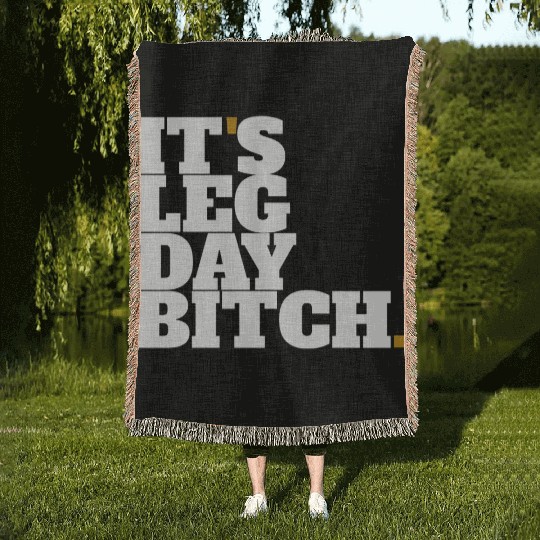 leg day gym Woven Blankets