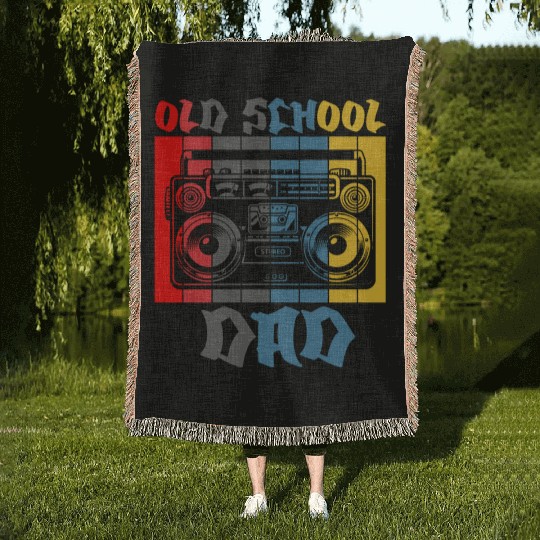 Old School Dad Hip Hop Lover Woven Blankets