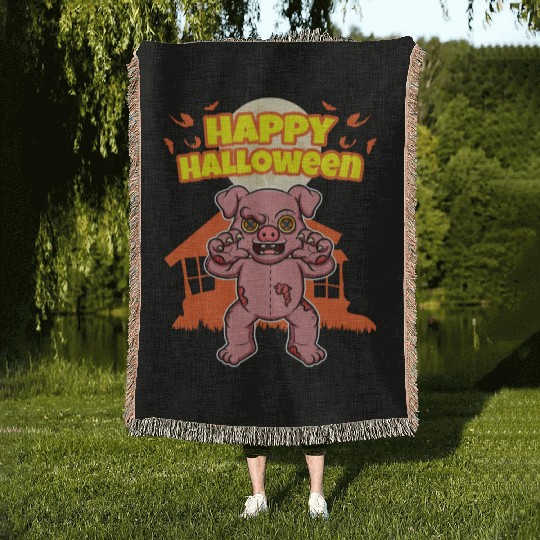 Happy Halloween Scary Funny Hallow's Eve Costume Woven Blankets