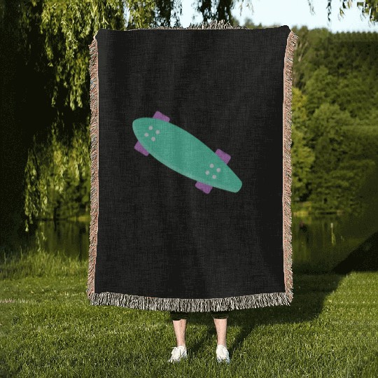 born to ride skateboard skate rider Woven Blankets