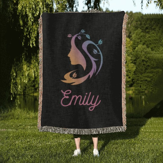 Emily Name Epic Feminine Woman, Girl, Lady, Wife Woven Blankets
