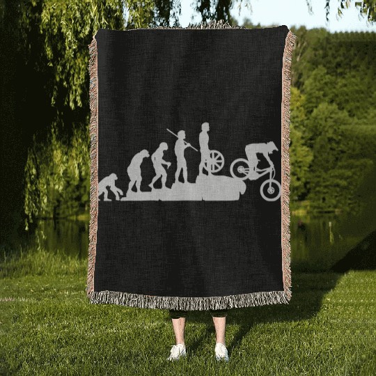 Evolution Downhill Mountain Bike Mtb Mountain Biki Woven Blankets
