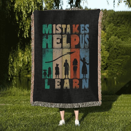 mistakes help us grow women Woven Blankets