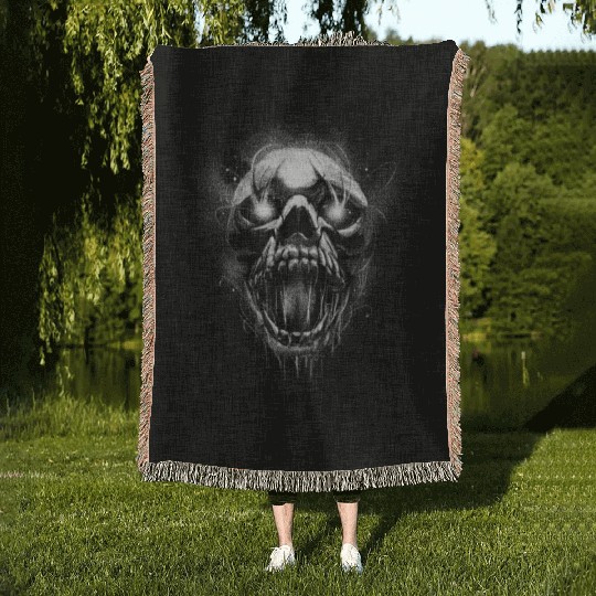 Skull Scream Woven Blankets