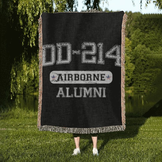 DD-214 US Airborne Alumni Woven Blankets