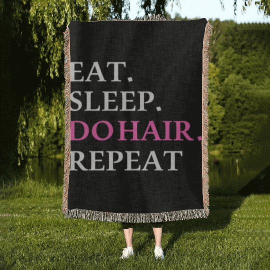 HairStylist Funny Woven Blankets Cosmetologist Gift Salon