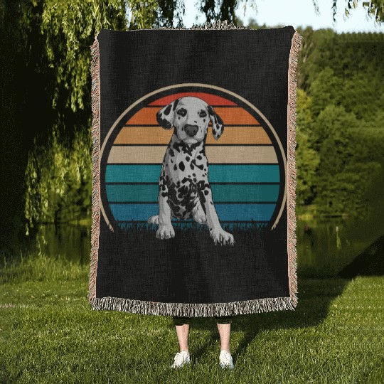 Dalmatian Dog Owner Retro Dog Lover Woven Blankets