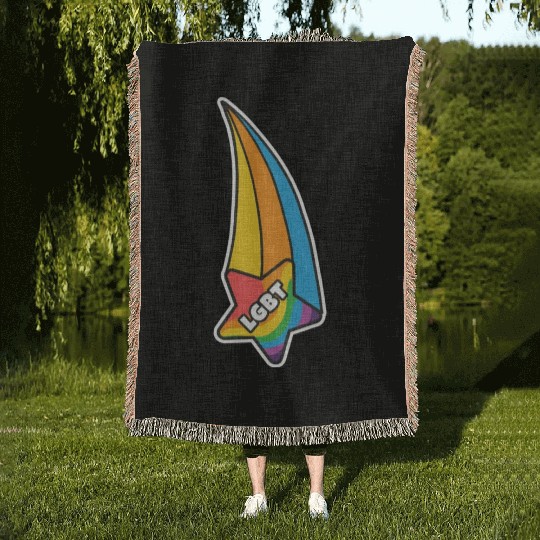 Pride Month LGBTQ Sticker Woven Blankets