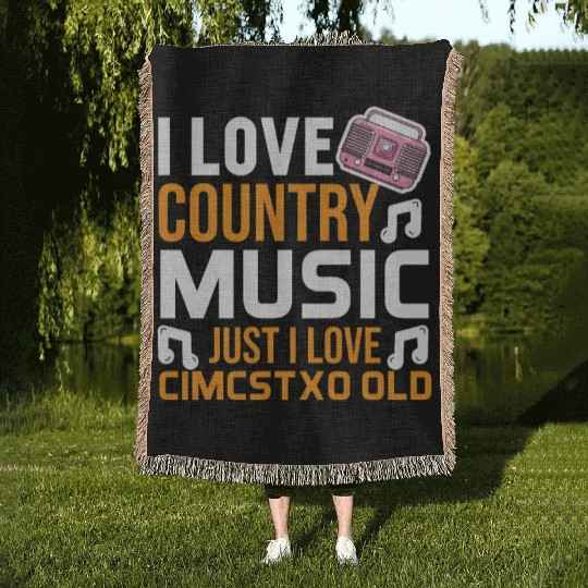 I love Country Music Woven Blankets
