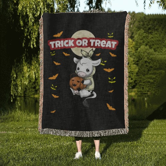 Trick Or Treat Scary Creepy Halloween Monster Woven Blankets