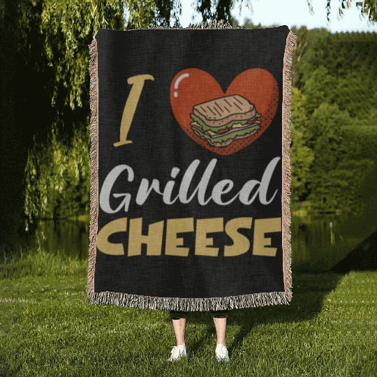 I Love Grilled Cheese Woven Blankets