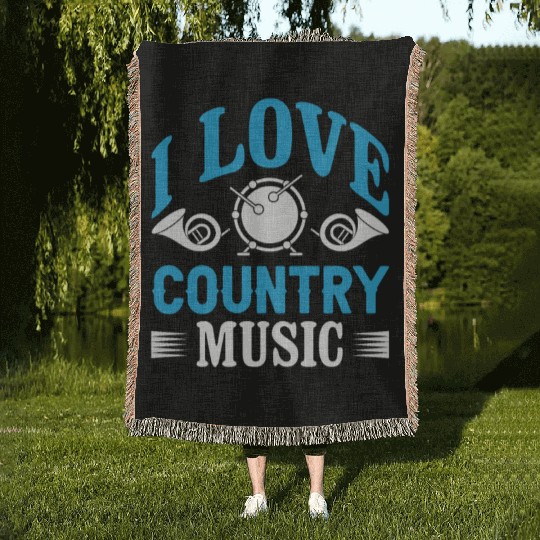 I love Country Music Woven Blankets