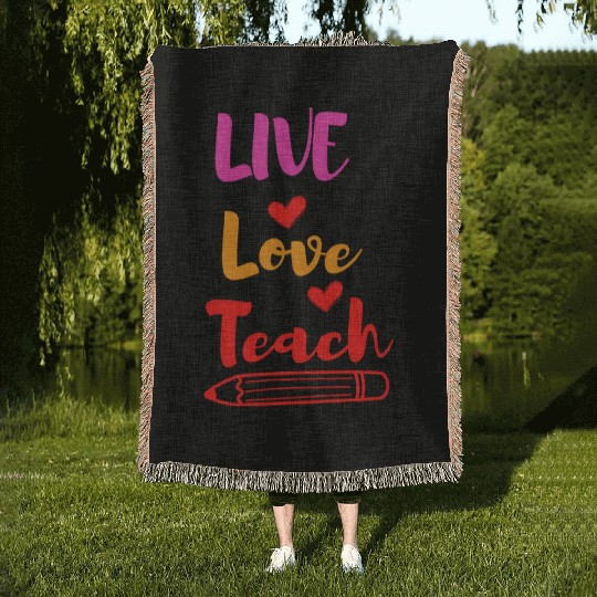 Best Teacher teaching live school love children Woven Blankets