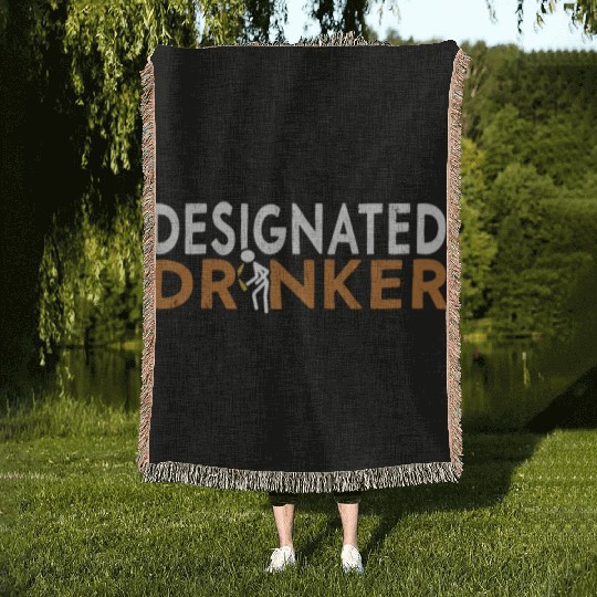 Mens Beer Lovers, Designated Drinker Funny Woven Blankets