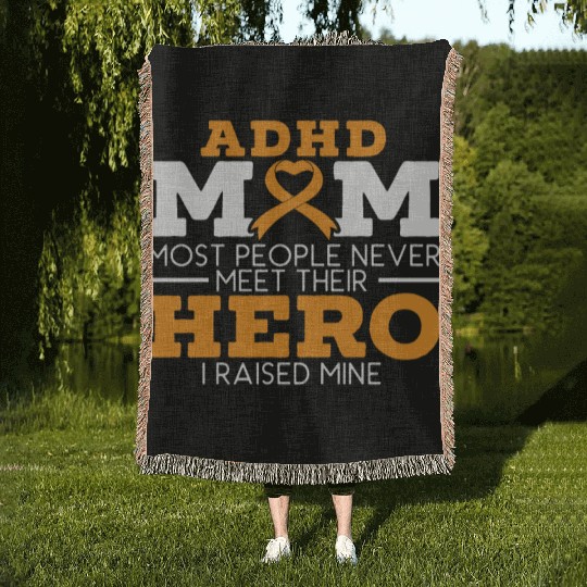 ADHD Mom ADHD Awareness Embrace Neurodiversity Woven Blankets
