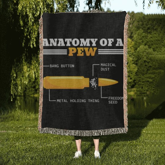 Gun Funny Definition Anatomy Of Bullet Woven Blankets