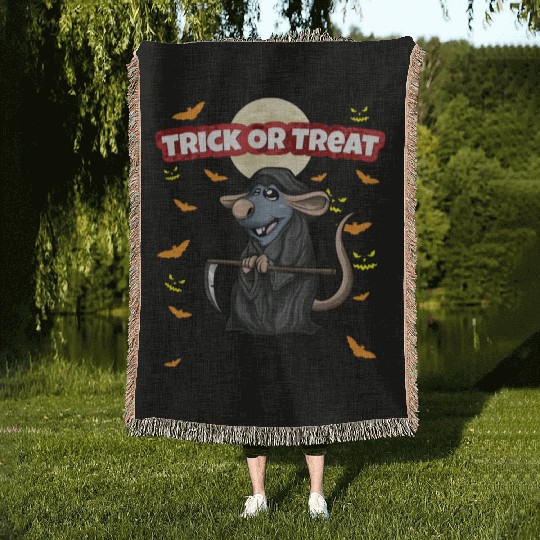 Trick Or Treat Scary Creepy Halloween Monster Woven Blankets