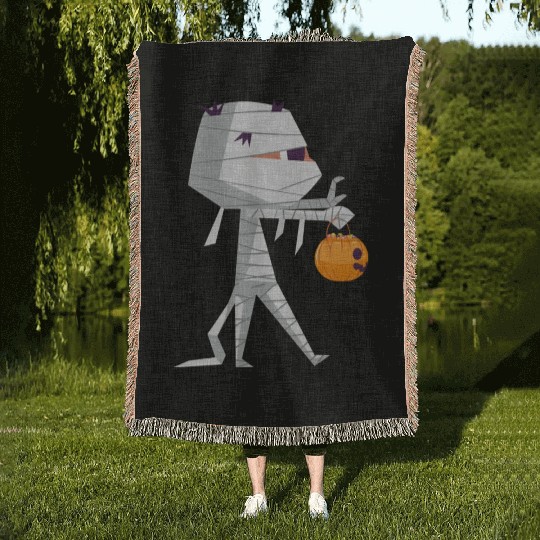 Halloween Trick or Treat with Cartoon Character Woven Blankets