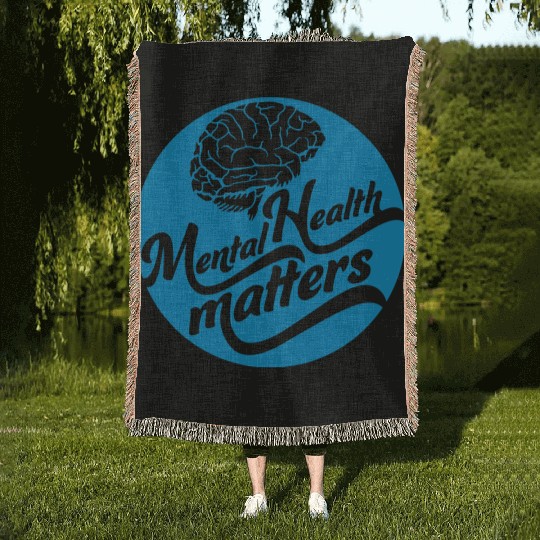mental health matters quote Woven Blankets