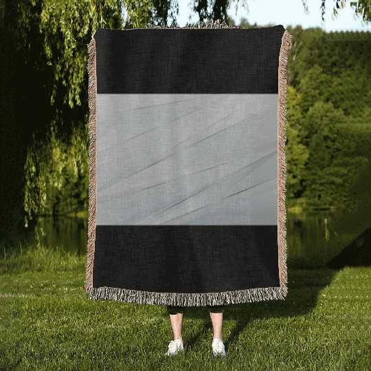 Luxury White Silver Stripes Woven Blankets