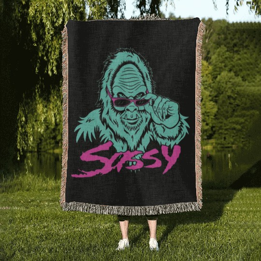 Green Sasquatch Game Woven Blankets