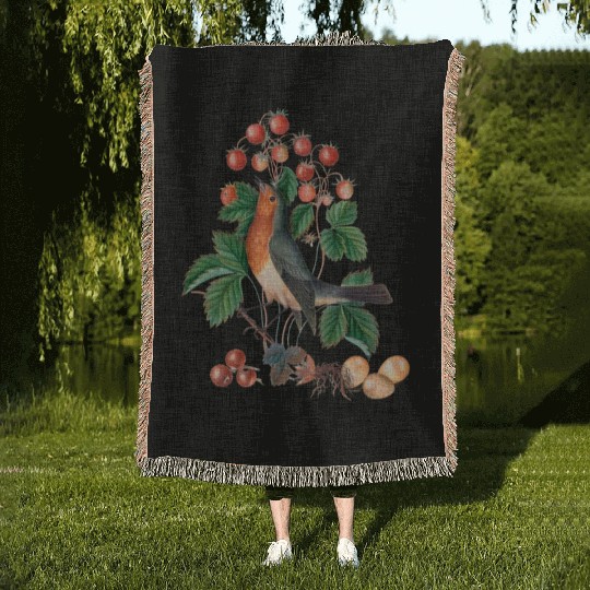 European robin Woven Blankets