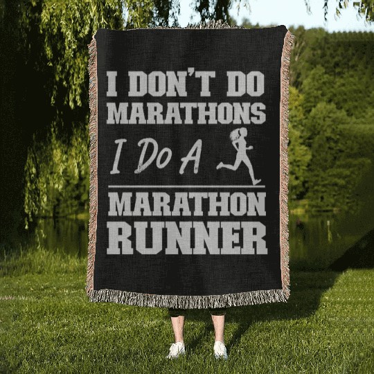 Running Runner Half Marathon I Woven Blankets