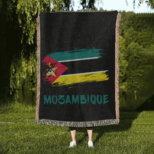 Team Mozambique flags design Woven Blankets