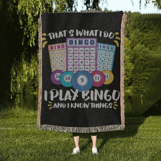 Bingo Card Game Grandma Bingo Player Bingo Cards Woven Blankets