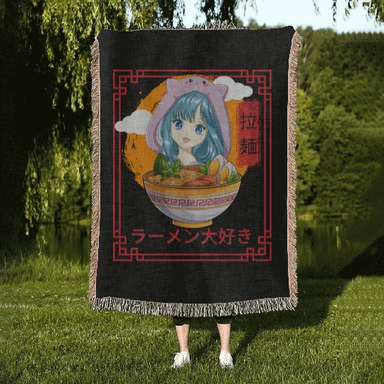 I Love Ramen Woven Blankets