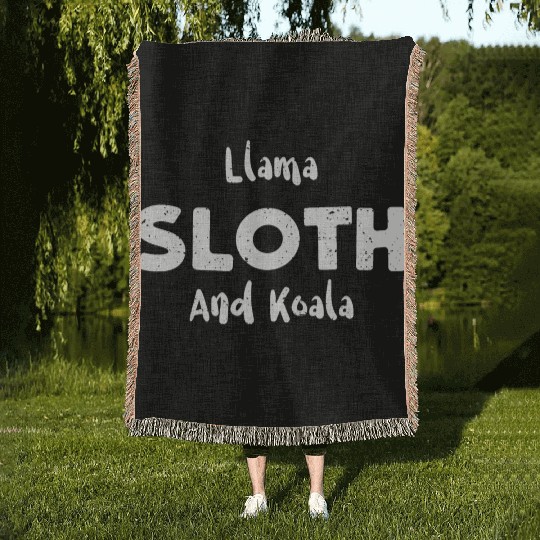 Llama Sloth And Koala - Sloth Woven Blankets