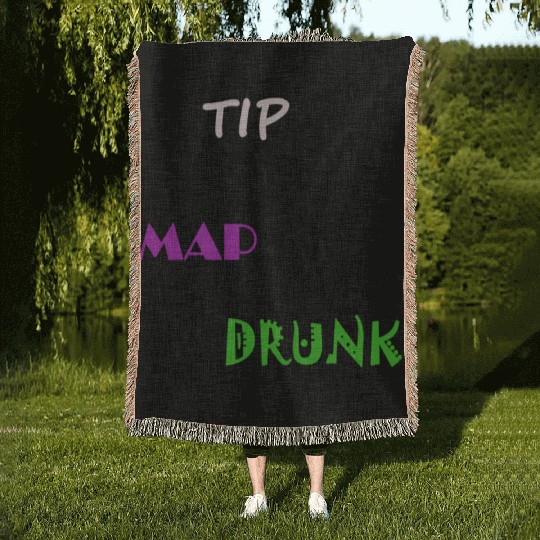 Tip Map Drunk Woven Blankets
