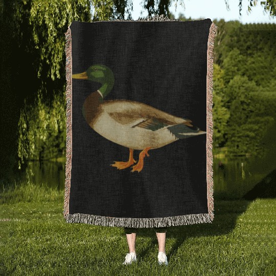Mallard Duck Cute Duck Wild Duck Lover Woven Blankets